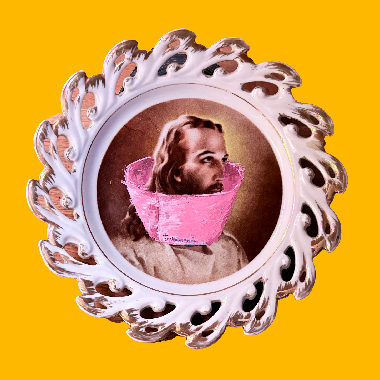 078 - Jesus Cone of Shame - SMALL PLATE