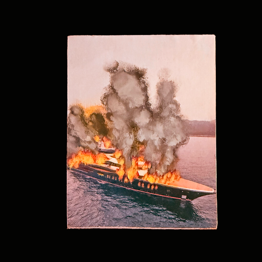 013 - Painted Wood Panel - 3x4 -Zuckerburg's Yacht