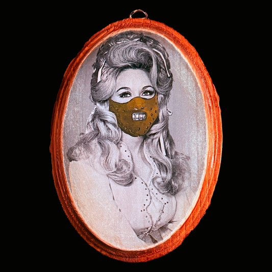 071 - Painted Wood Panel - Oval Portrait - Islands In The Stream With A Nice Chianti